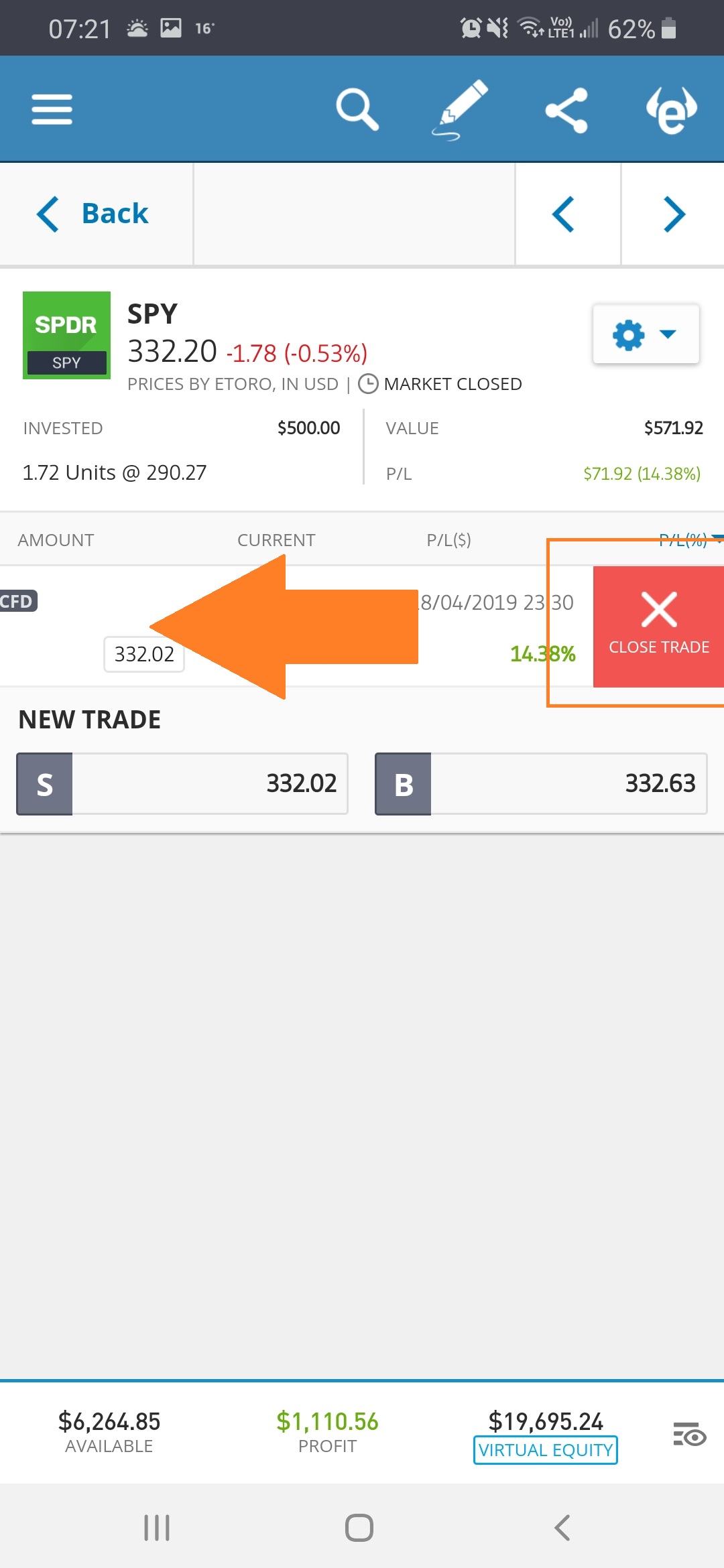 UPDATED: How to close only part of a trade on eToro ...