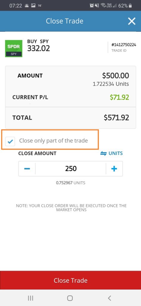 eToro close partial trade 3